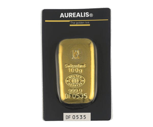 Imagen de lingote de oro fundido de 100g